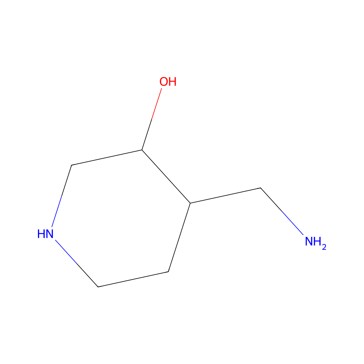 (3R,4S)-4-(aminomethyl)piperidin-3-ol molecular structure, CAS 1419101-21-5