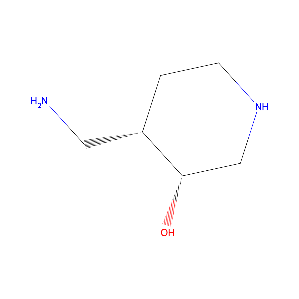 (3R,4S)-4-(aminomethyl)piperidin-3-ol molecular structure, CAS 1419101-21-5