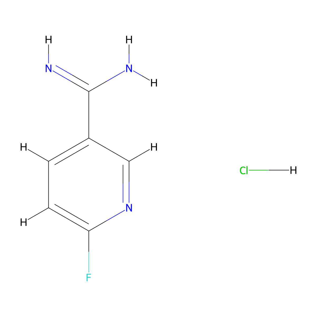 6-Fluoronicotinimidamide hydrochloride molecular structure, CAS 1419101-31-7