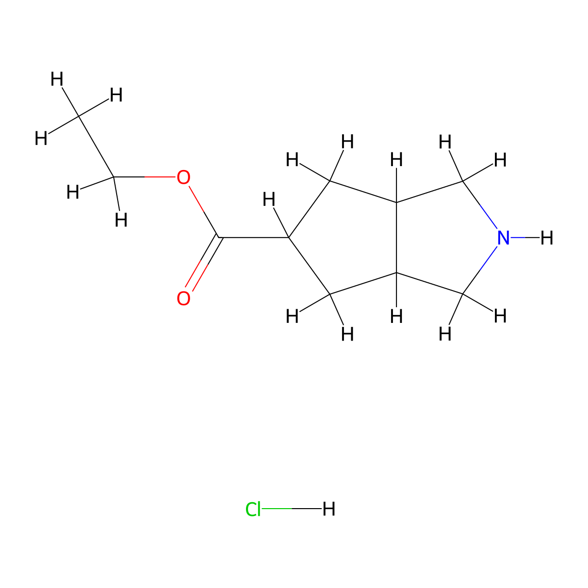 Ethyl octahydrocyclopenta[c]pyrrole-5-carboxylate hydrochloride molecular structure, CAS 1419101-33-9