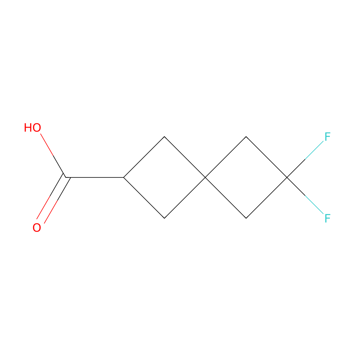 6,6-Difluorospiro[3.3]heptane-2-carboxylic acid molecular structure, CAS 1419101-45-3