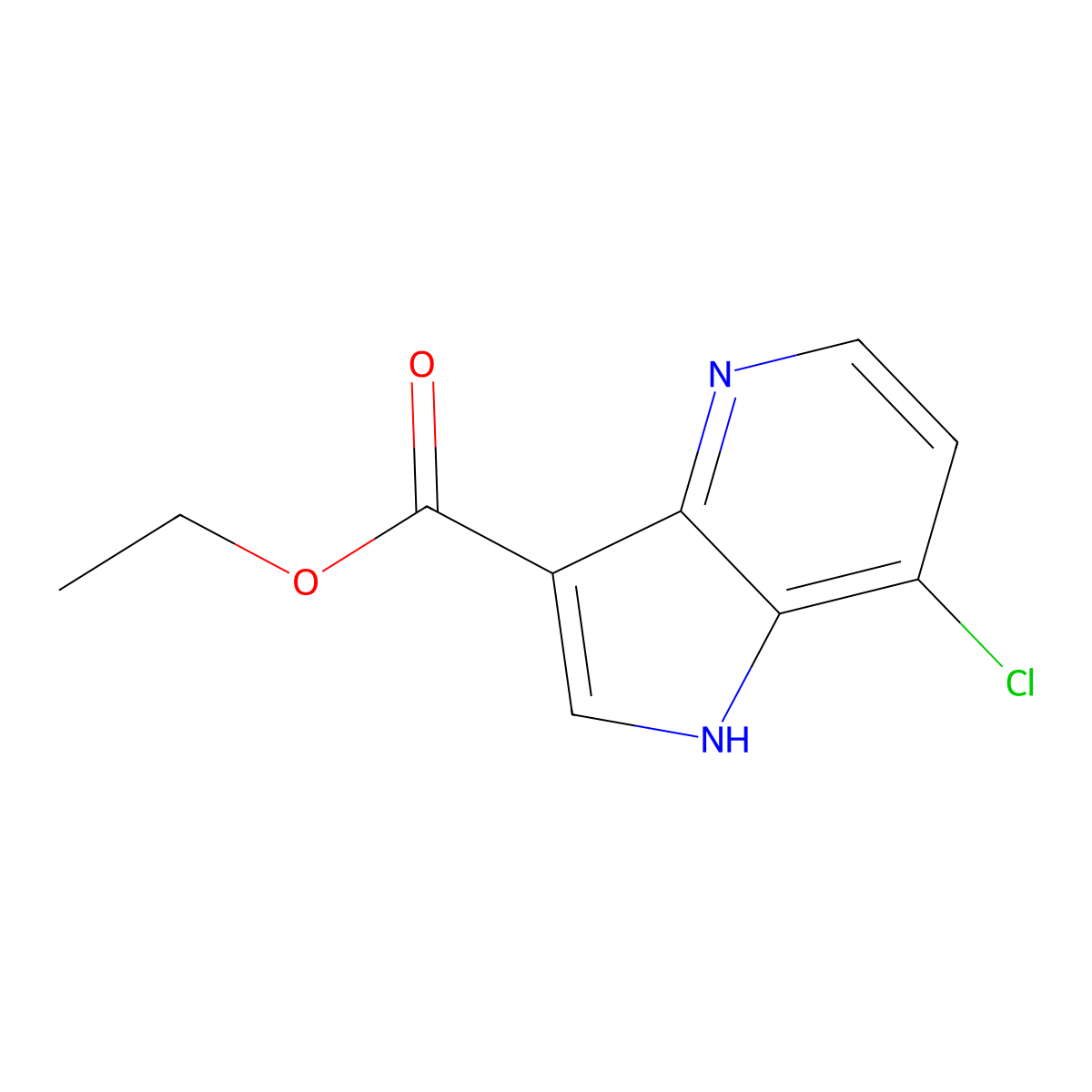 ethyl 7-chloro-1H-pyrrolo[3,2-b]pyridine-3-carboxylate molecular structure, CAS 1419101-46-4