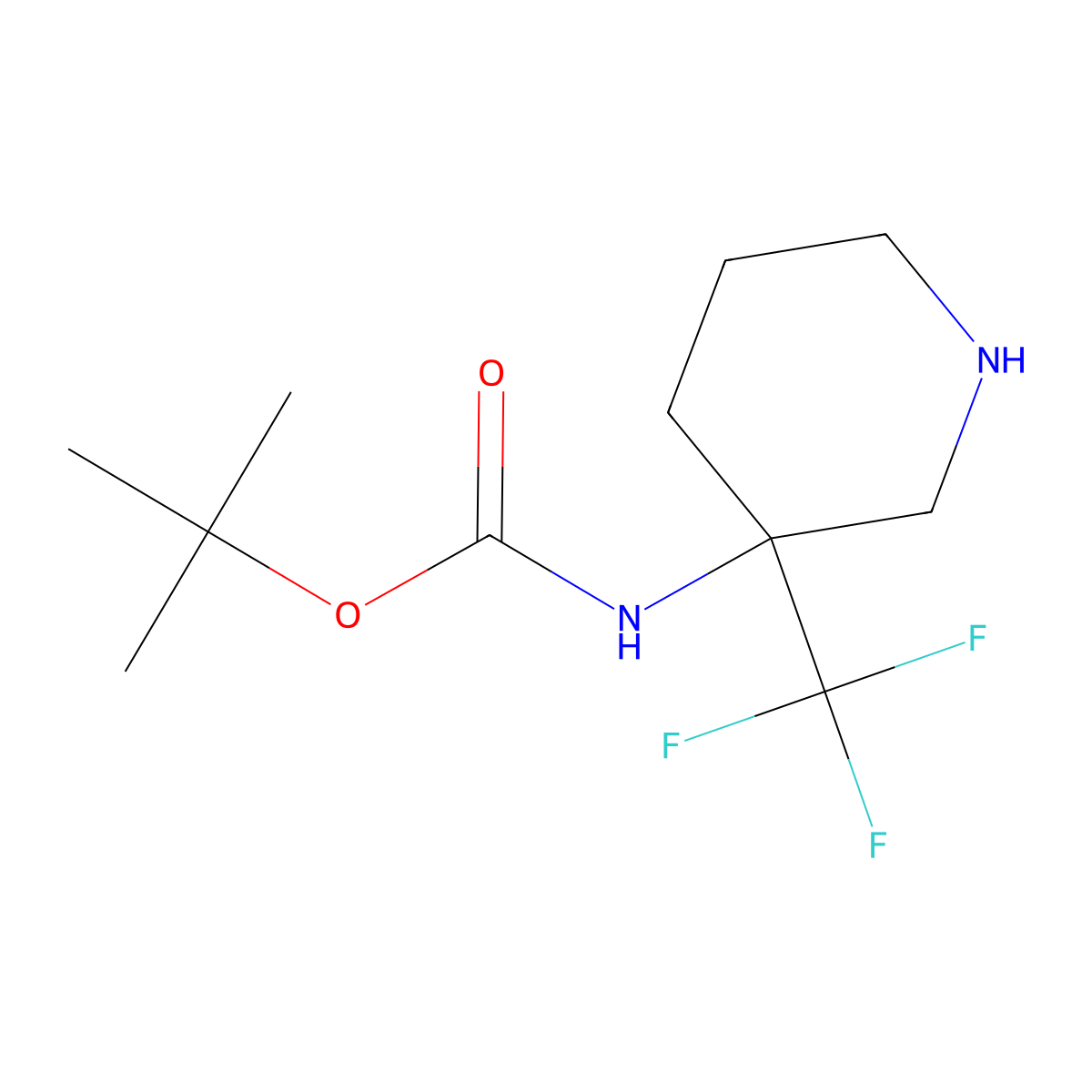 3-(Boc-amino)-3-trifluoromethylpiperidine molecular structure, CAS 1419101-52-2