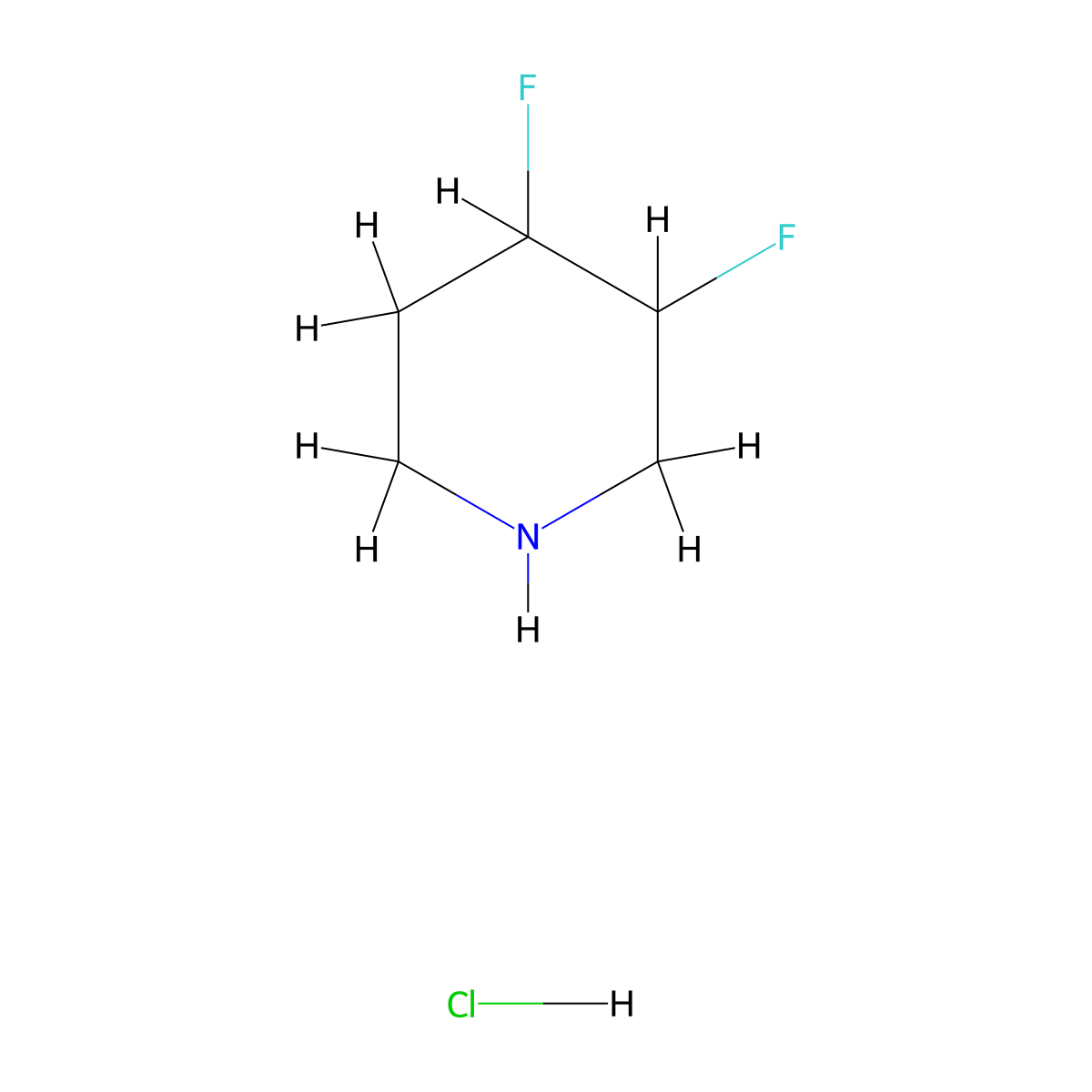 trans-3,4-Difluoropiperidine hydrochloride molecular structure, CAS 1419101-53-3