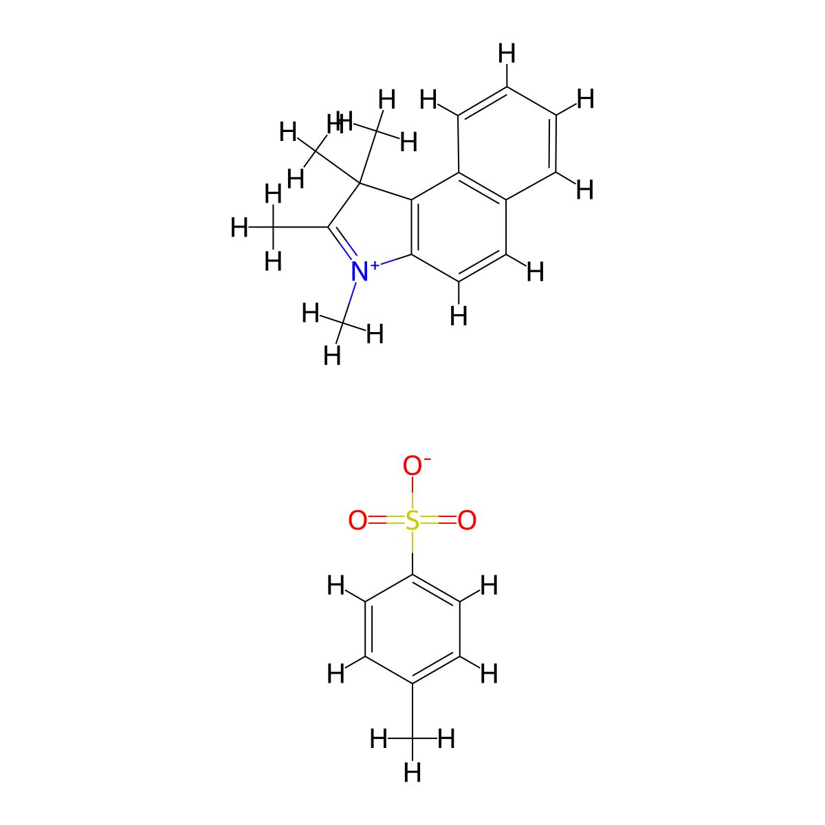 1H-Benz[e]indolium, 1,1,2,3-tetramethyl-, 4-methylbenzenesulfonate (1:1) molecular structure, CAS 141914-99-0