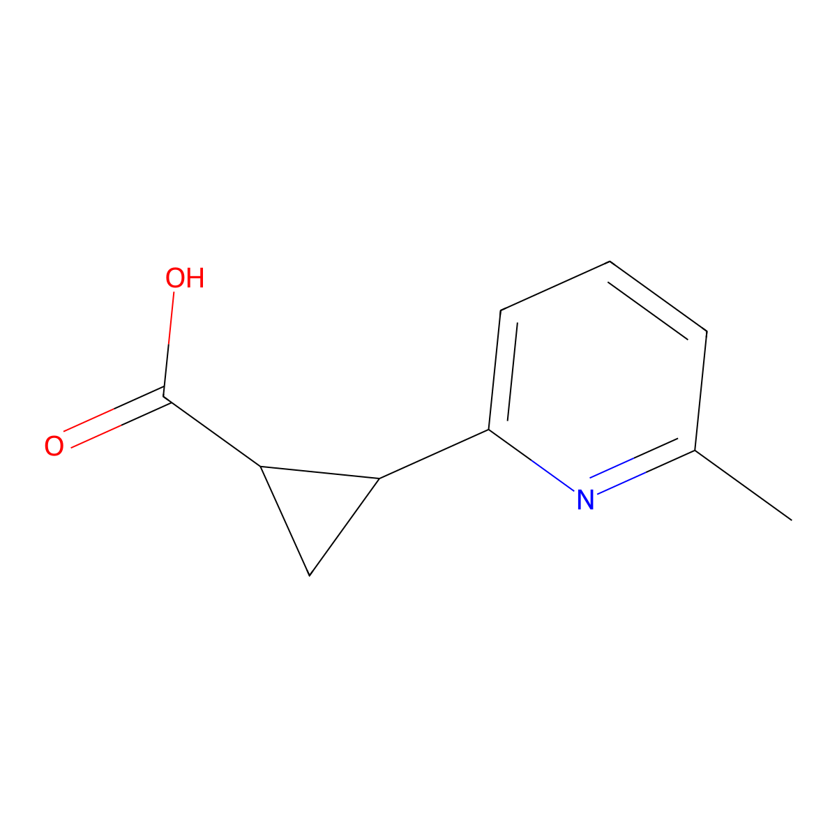 2-(6-Methylpyridin-2-yl)cyclopropane-1-carboxylic acid molecular structure, CAS 1419182-20-9