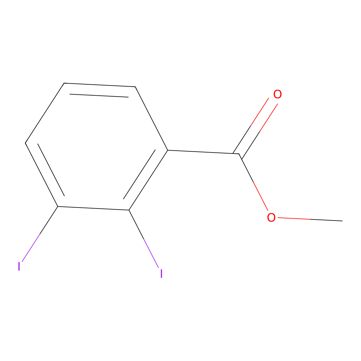 Benzoic acid, 2,3-diiodo-, methyl ester molecular structure, CAS 14192-14-4