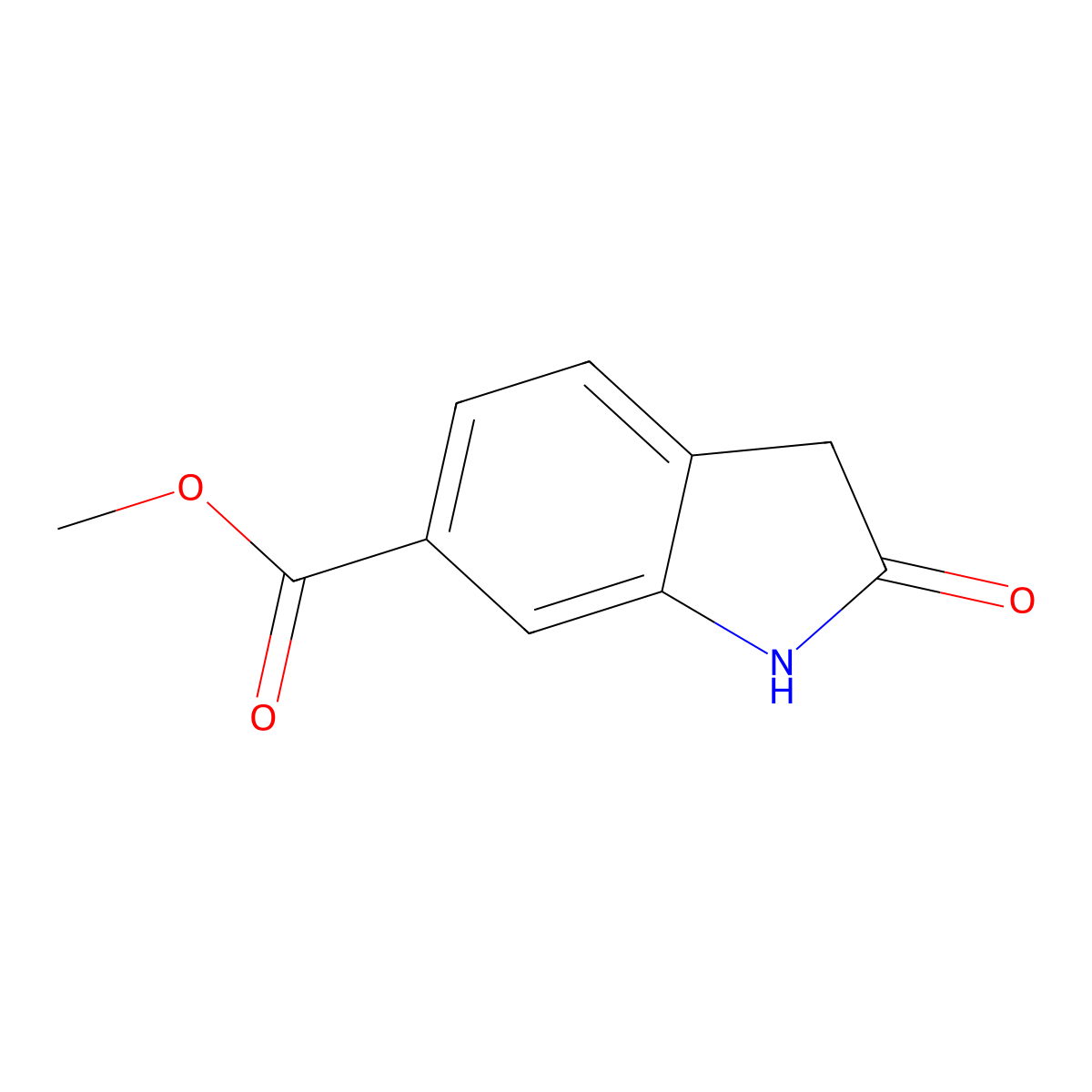 2-Oxindole-6-carboxylic acid methyl ester molecular structure, CAS 14192-26-8