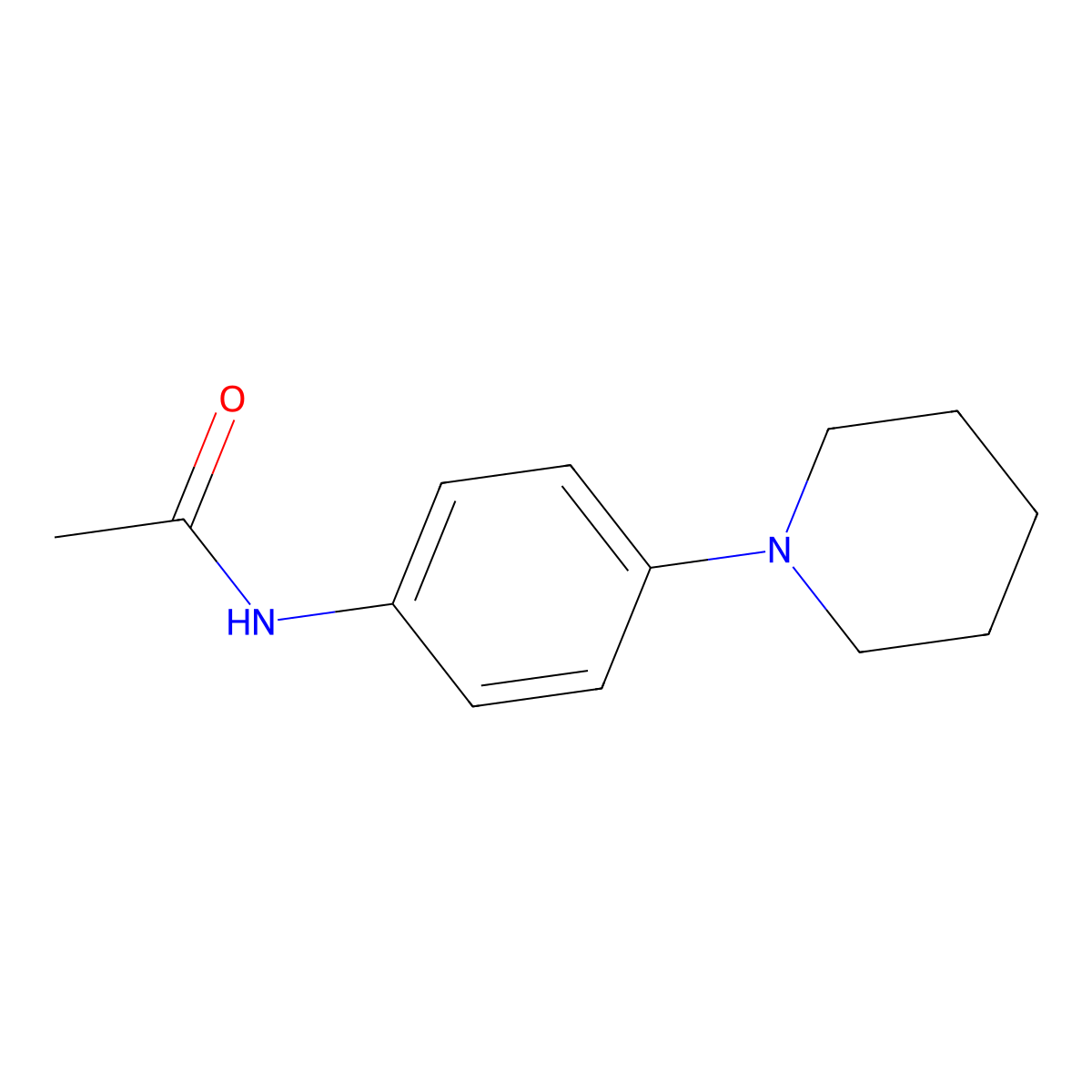 N-(4-(1-Piperidinyl)phenyl)acetamide molecular structure, CAS 14192-71-3
