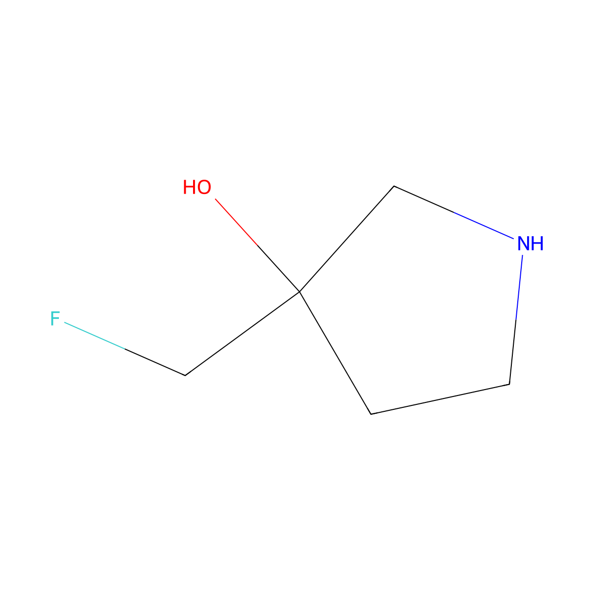 3-(Fluoromethyl)pyrrolidin-3-ol molecular structure, CAS 1419209-33-8