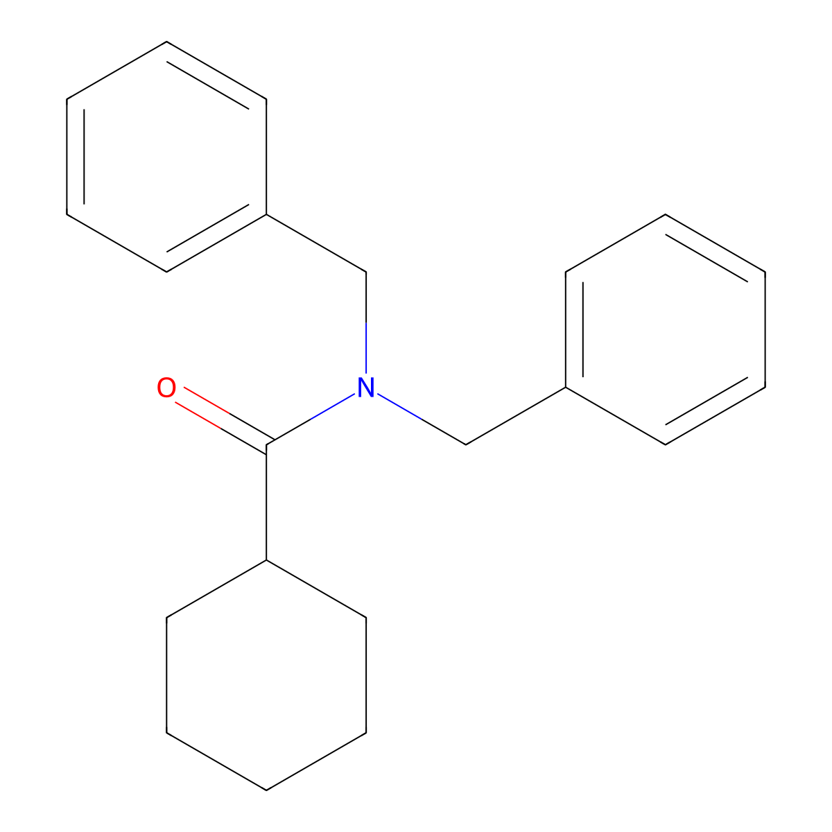 N,N-dibenzylcyclohexanecarboxamide molecular structure, CAS 141921-92-8