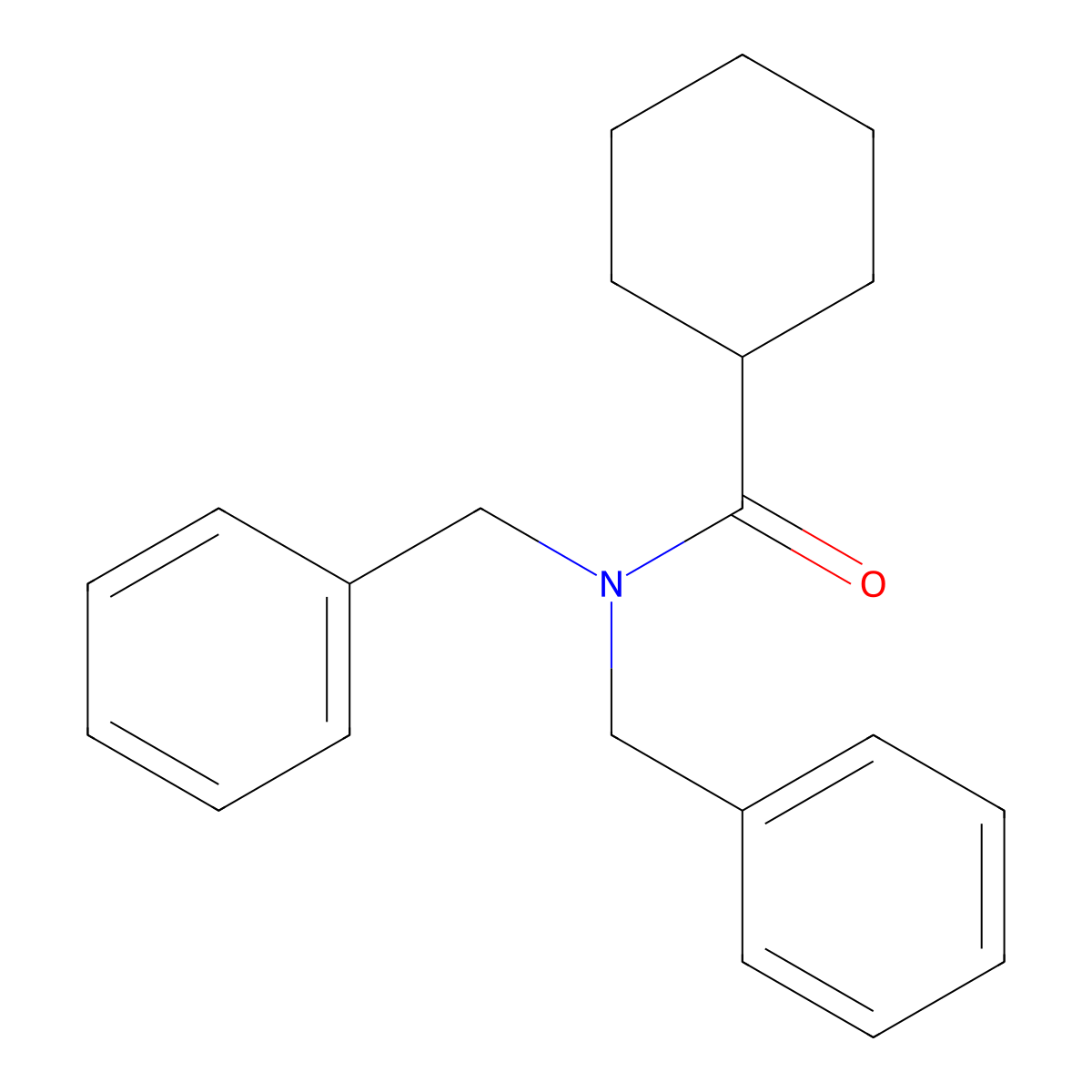 N,N-dibenzylcyclohexanecarboxamide molecular structure, CAS 141921-92-8