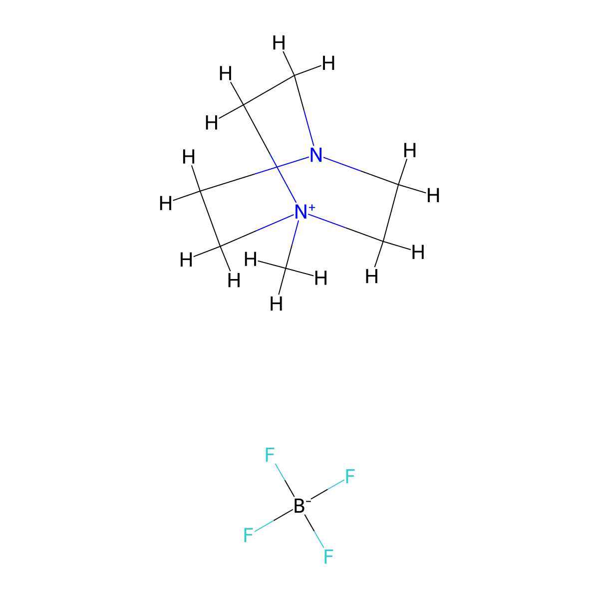 1-Methyl-1,4-diazabicyclo[2.2.2]octan-1-ium tetrafluoroborate molecular structure, CAS 141922-56-7