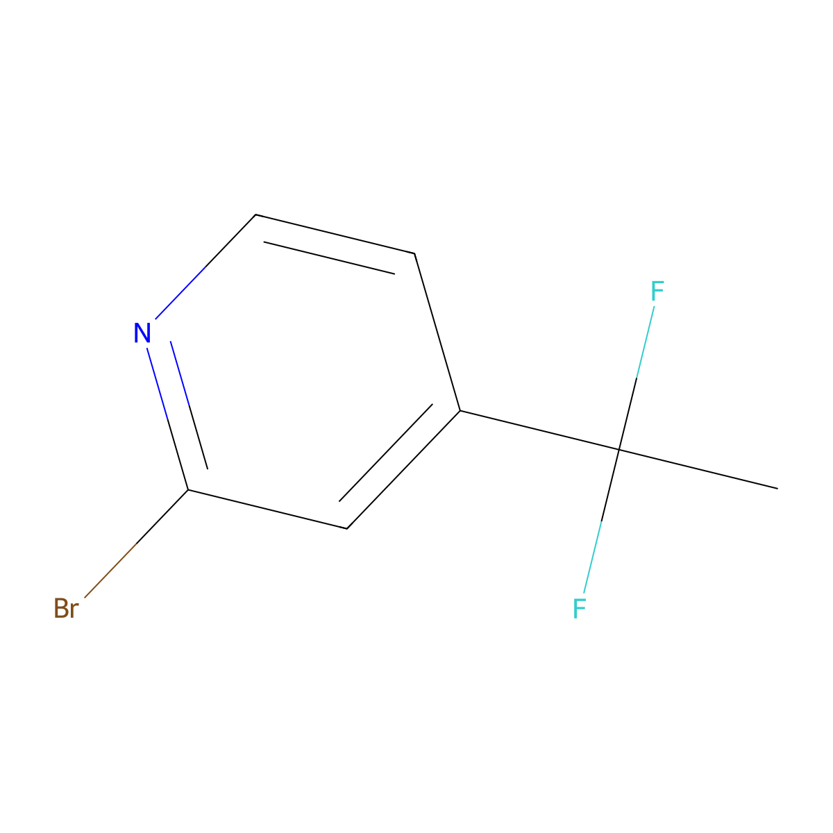 2-Bromo-4-(1,1-difluoroethyl)pyridine molecular structure, CAS 1419221-58-1