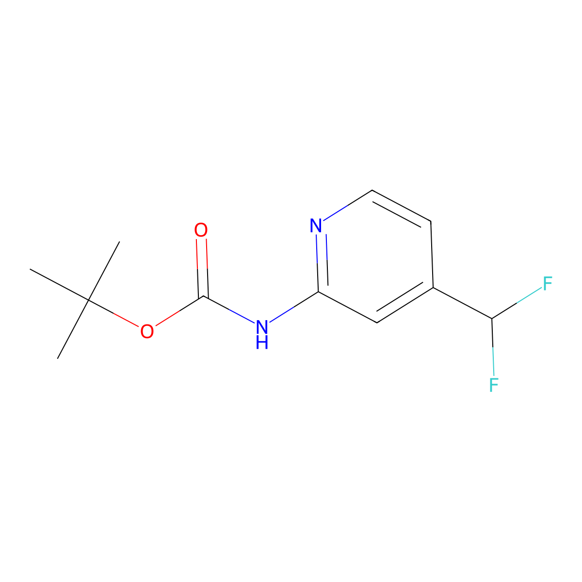 tert-Butyl (4-(difluoromethyl)pyridin-2-yl)carbamate molecular structure, CAS 1419221-63-8