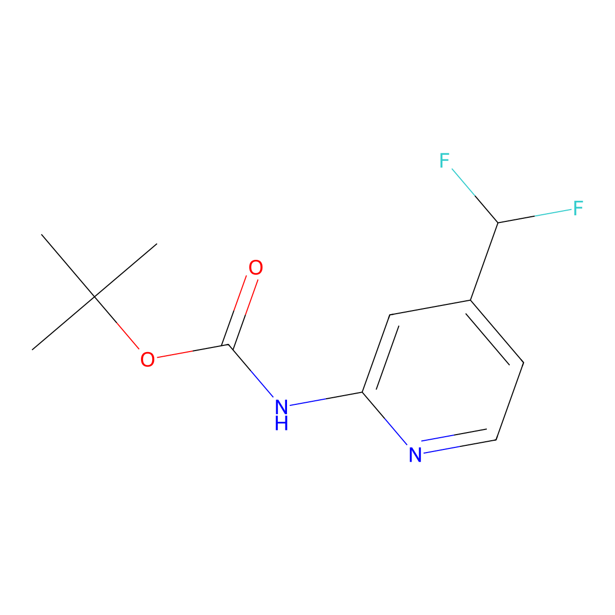 tert-Butyl (4-(difluoromethyl)pyridin-2-yl)carbamate molecular structure, CAS 1419221-63-8