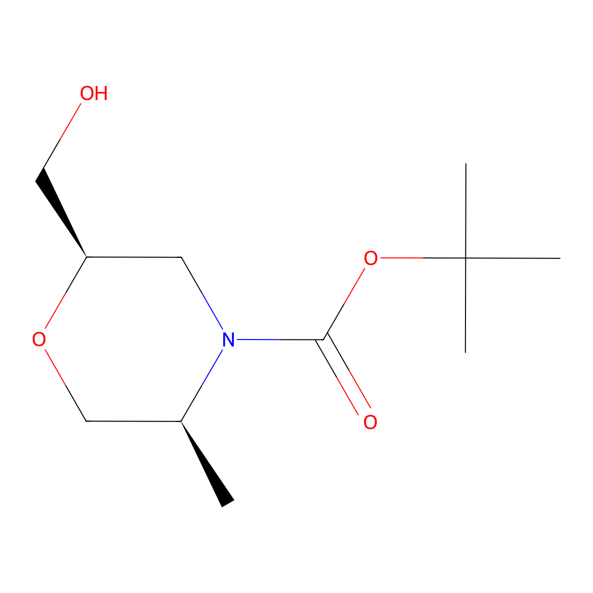 (2R,5S)-tert-butyl 2-(hydroxymethyl)-5-methylmorpholine-4-carboxylate molecular structure, CAS 1419222-15-3