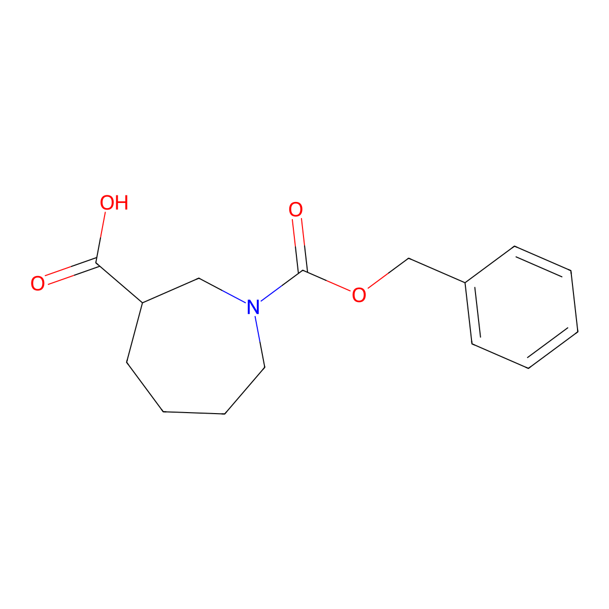 (R)-1-((Benzyloxy)carbonyl)azepane-3-carboxylic acid molecular structure, CAS 1419222-29-9