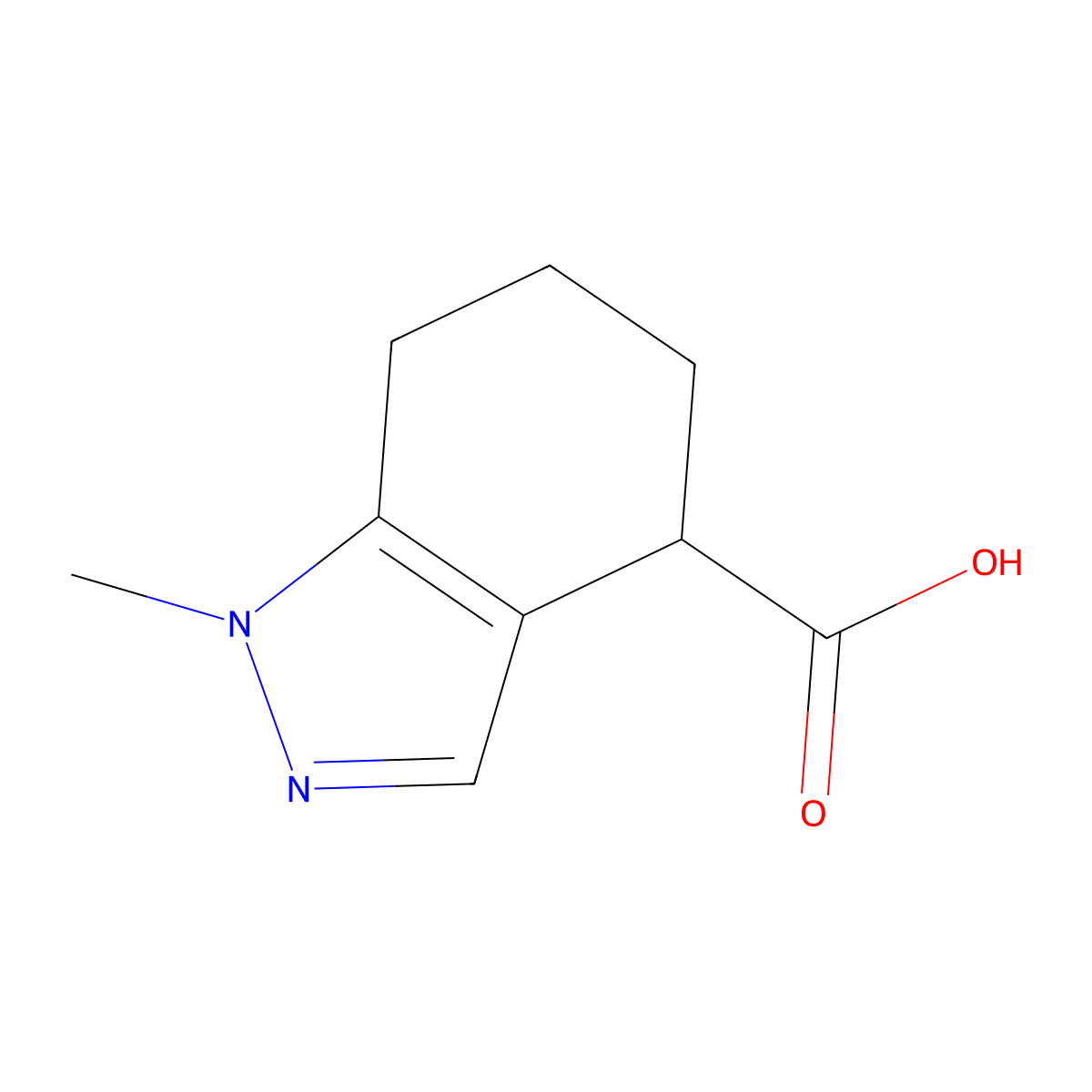 1-methyl-4,5,6,7-tetrahydro-1H-indazole-4-carboxylic acid molecular structure, CAS 1419222-86-8