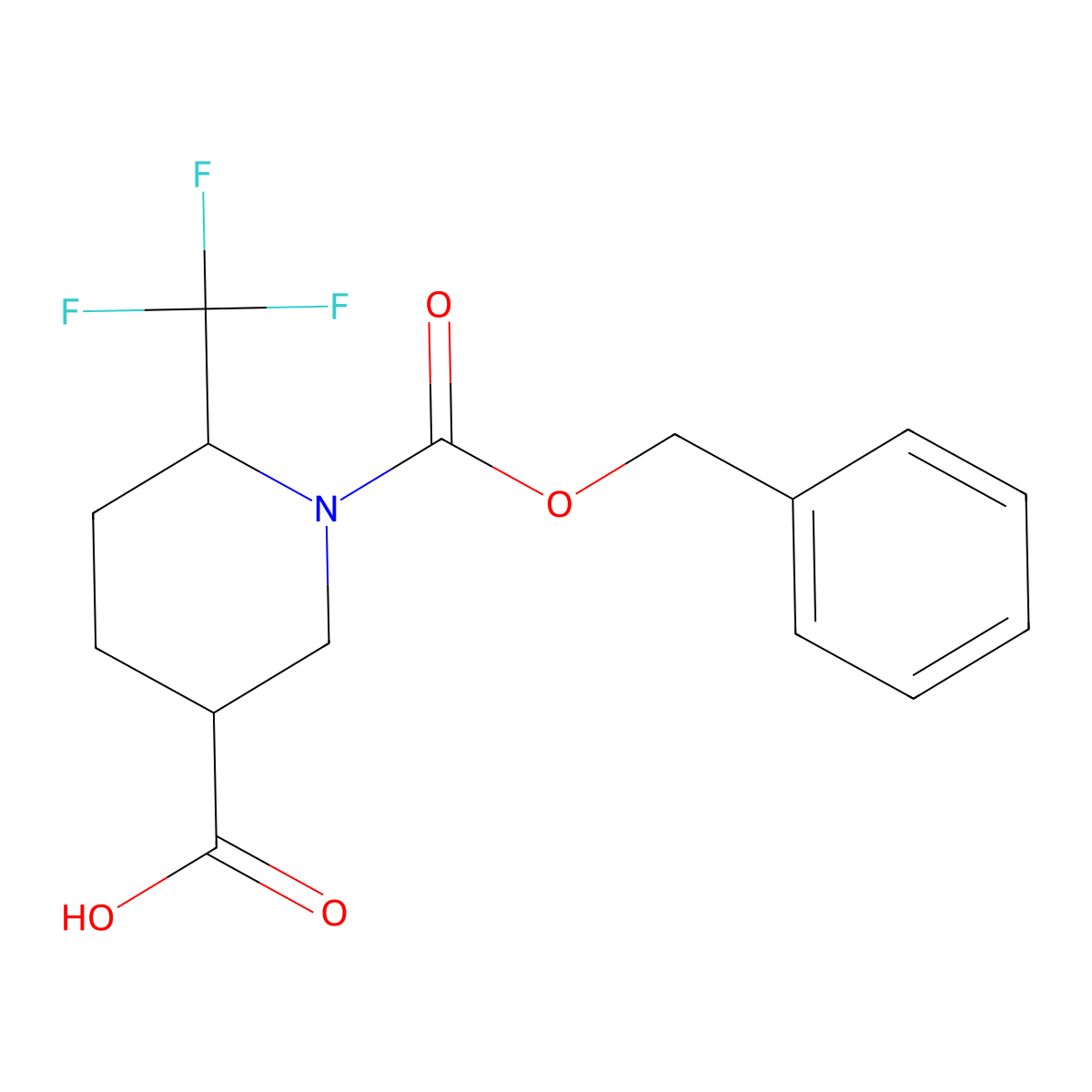 cis-1-((Benzyloxy)carbonyl)-6-(trifluoromethyl)piperidine-3-carboxylic acid molecular structure, CAS 1419223-39-4
