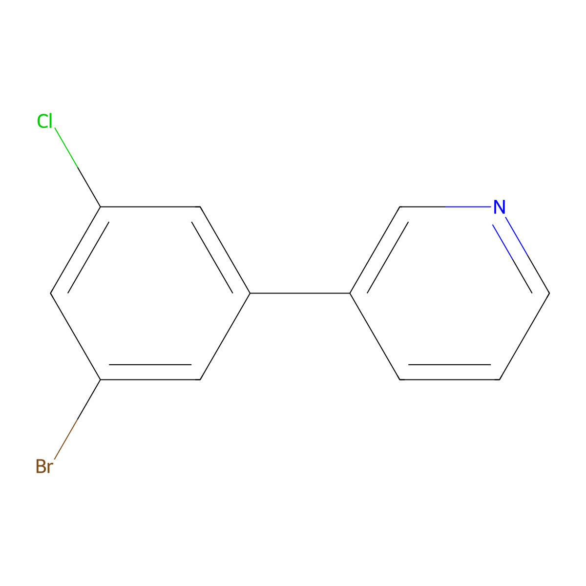 3-(3-Bromo-5-chlorophenyl)pyridine molecular structure, CAS 141938-34-3