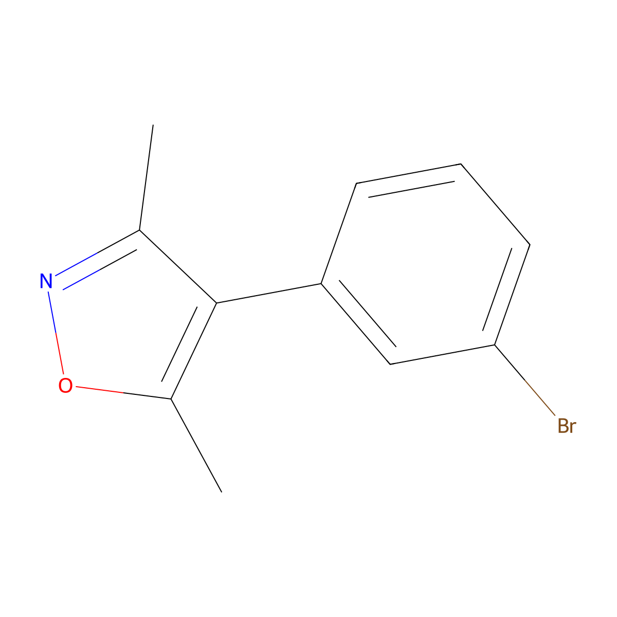 4-m-Bromophenyl-3,5-dimethylisoxazole molecular structure, CAS 141938-39-8