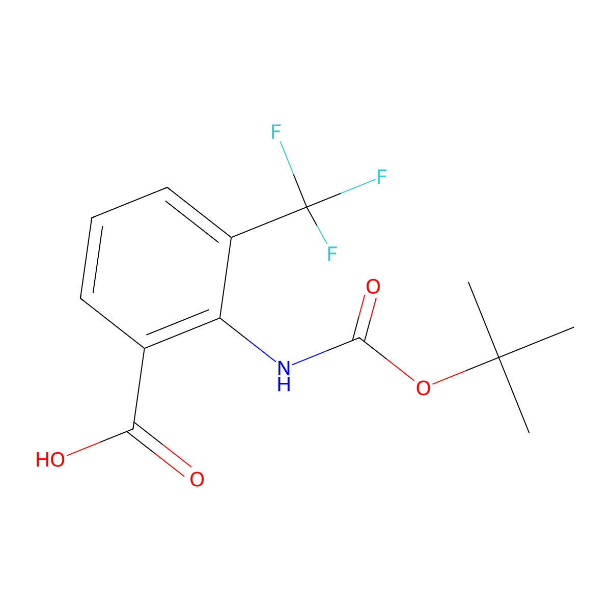 2-(Tert-butoxycarbonylamino)-3-(trifluoromethyl)benzoic acid molecular structure, CAS 141940-27-4