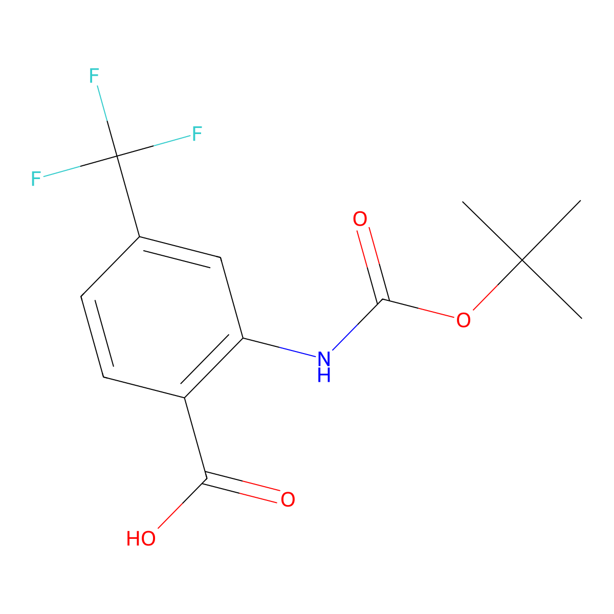 2-(Tert-butoxycarbonylamino)-4-(trifluoromethyl)benzoic acid molecular structure, CAS 141940-28-5