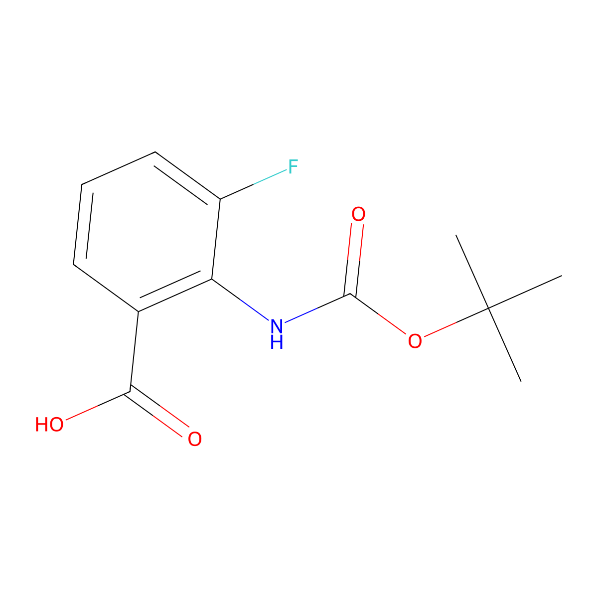 2-(tert-Butoxycarbonylamino)-3-fluoro-benzoic acid molecular structure, CAS 141940-30-9