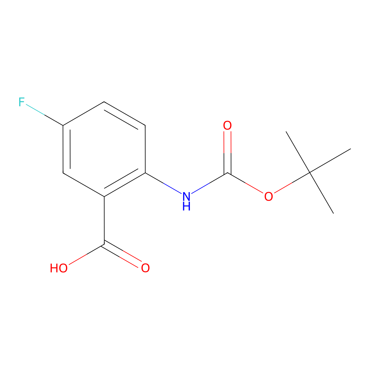 Boc-2-amino-5-fluorobenzoic acid molecular structure, CAS 141940-31-0