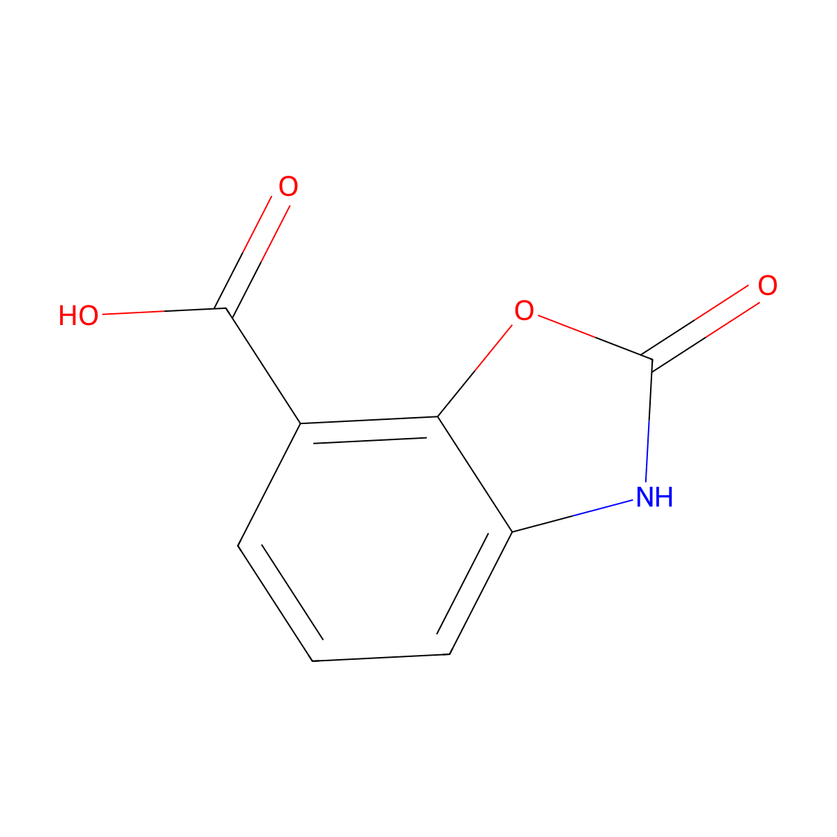 2-Oxo-2,3-dihydro-1,3-benzoxazole-7-carboxylic acid molecular structure, CAS 141940-33-2
