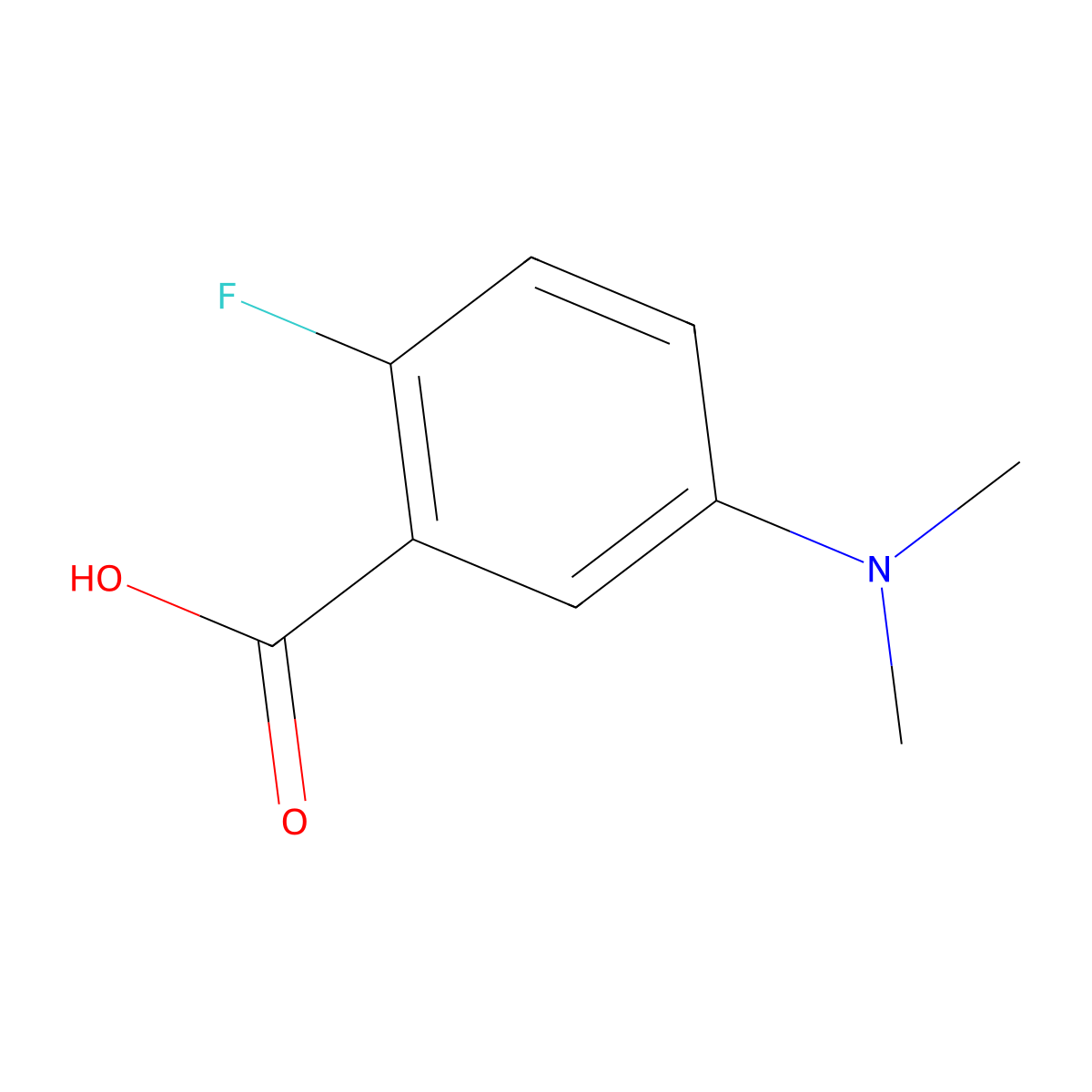 5-(Dimethylamino)-2-fluorobenzoic acid molecular structure, CAS 141940-34-3