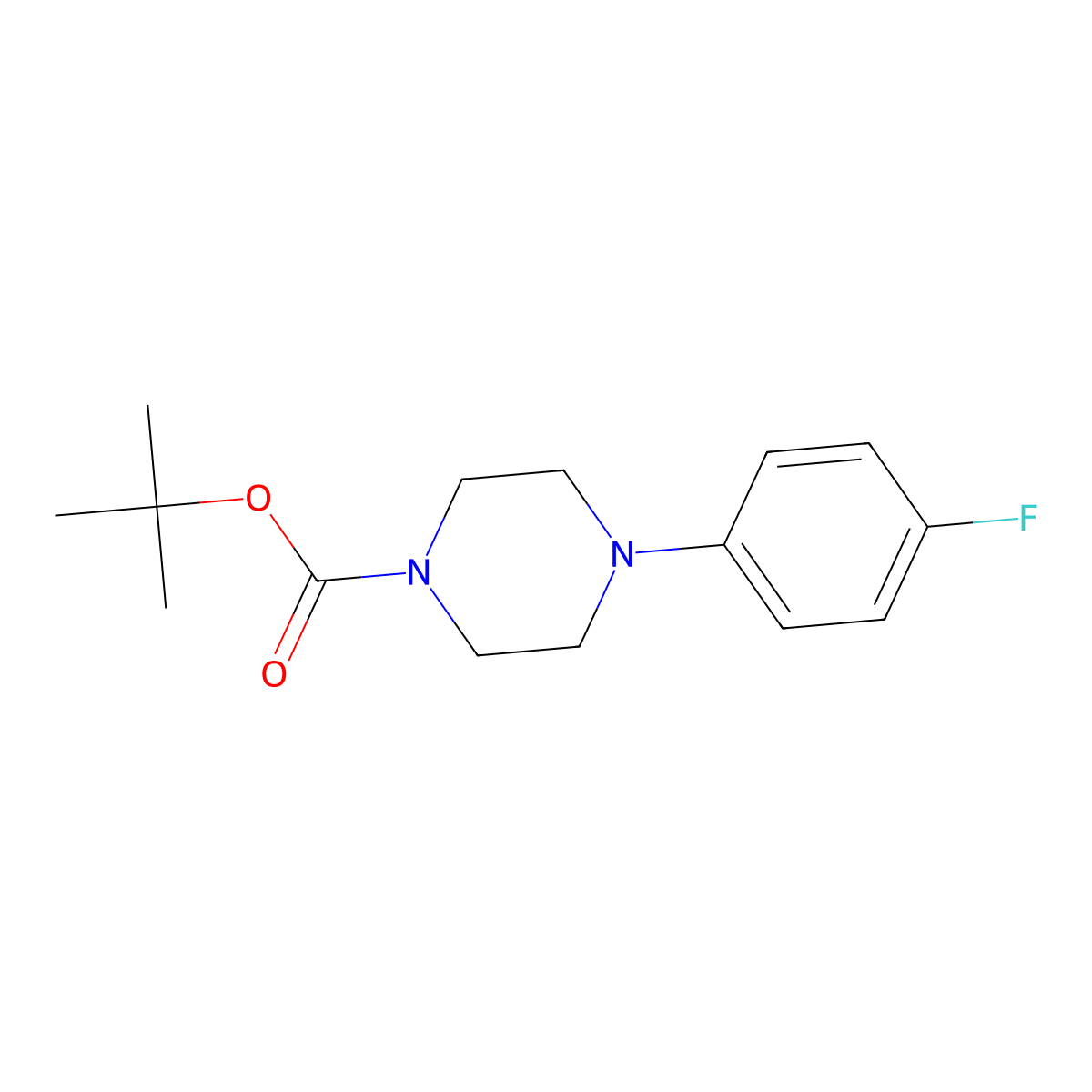 tert-Butyl 4-(4-fluorophenyl)piperazine-1-carboxylate molecular structure, CAS 141940-39-8