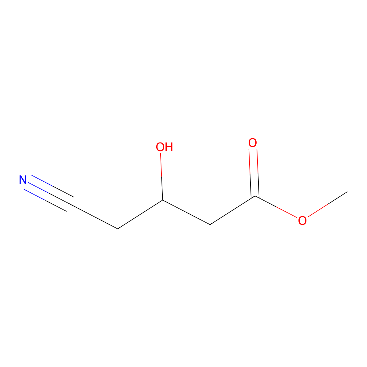 Methyl (3R)-4-cyano-3-hydroxybutanoate molecular structure, CAS 141942-84-9