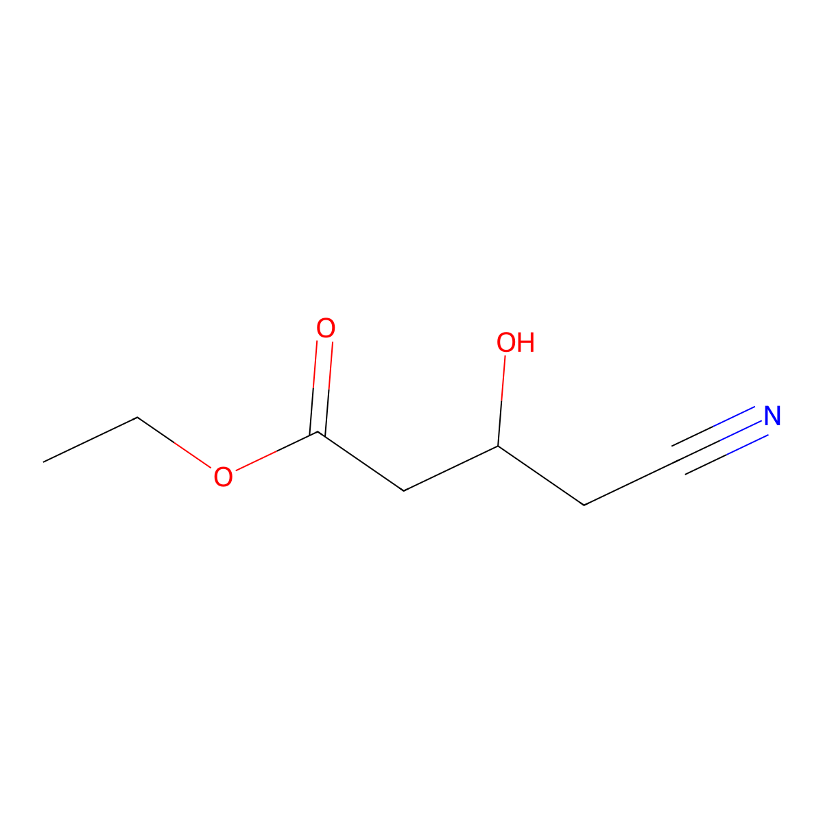 Ethyl (3R)-4-cyano-3-hydroxybutanoate molecular structure, CAS 141942-85-0