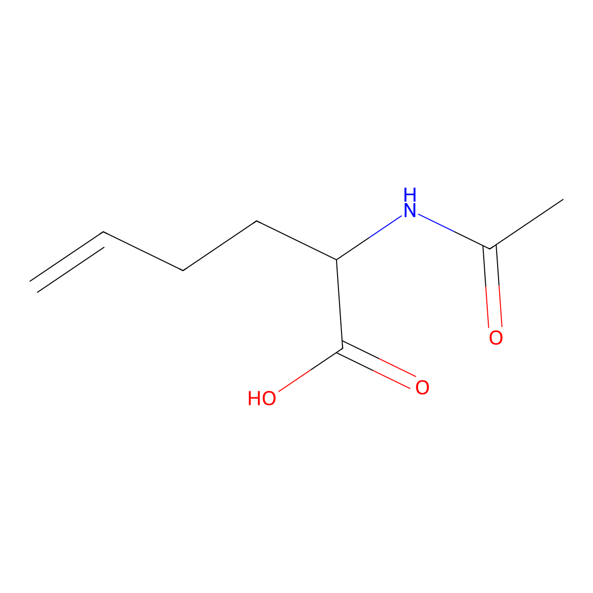 2-Acetamidohex-5-enoic acid molecular structure, CAS 141943-64-8