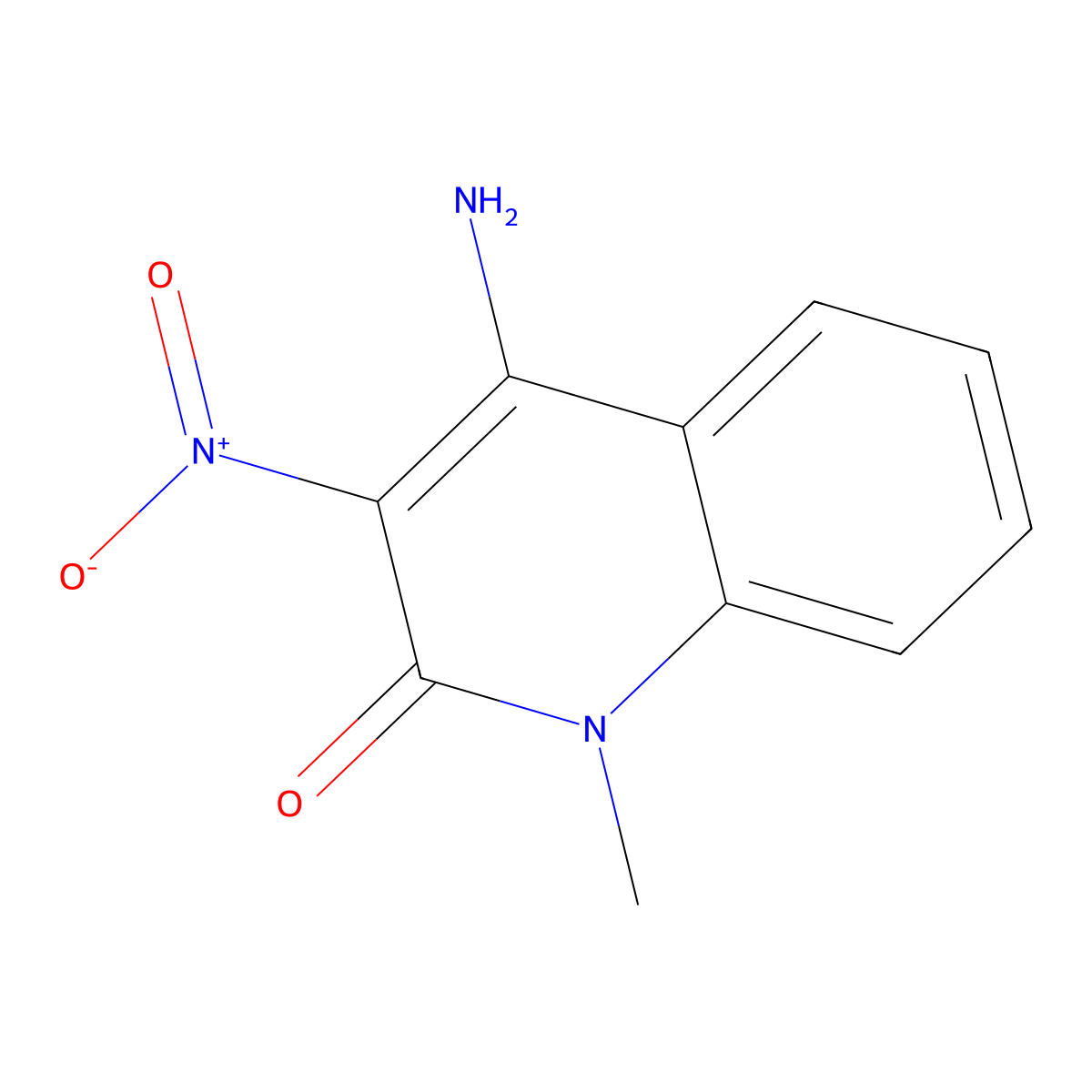 4-Amino-1-methyl-3-nitroquinolin-2(1H)-one molecular structure, CAS 141945-48-4