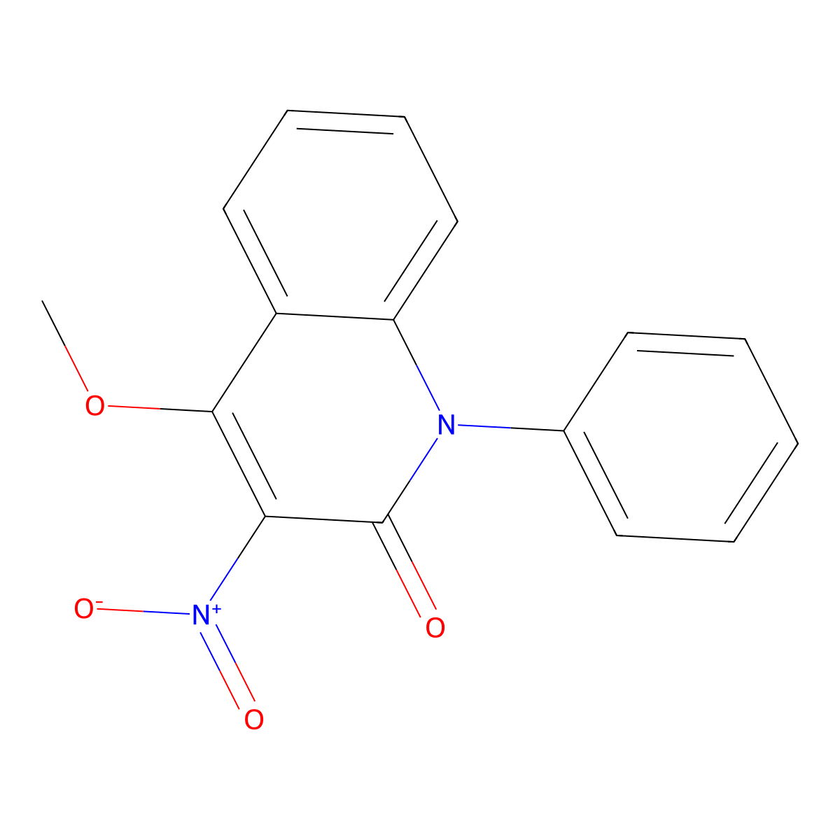 3-nitro-4-methoxy-1-phenyl-2(1H)-quinolinone molecular structure, CAS 141945-60-0