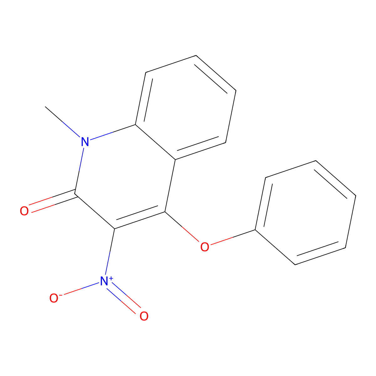 1-Methyl-3-nitro-4-phenoxyquinolin-2-one molecular structure, CAS 141945-62-2