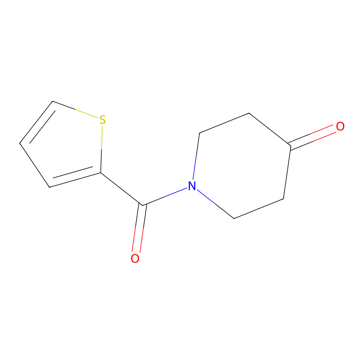 1-(Thiophene-2-carbonyl)piperidin-4-one molecular structure, CAS 141945-71-3