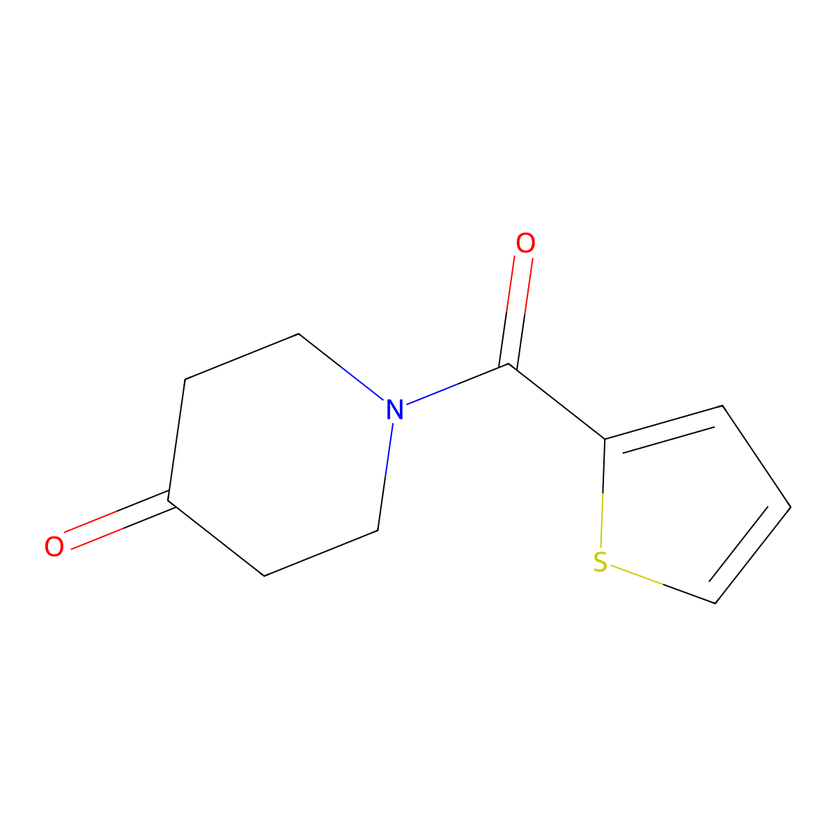 1-(Thiophene-2-carbonyl)piperidin-4-one molecular structure, CAS 141945-71-3