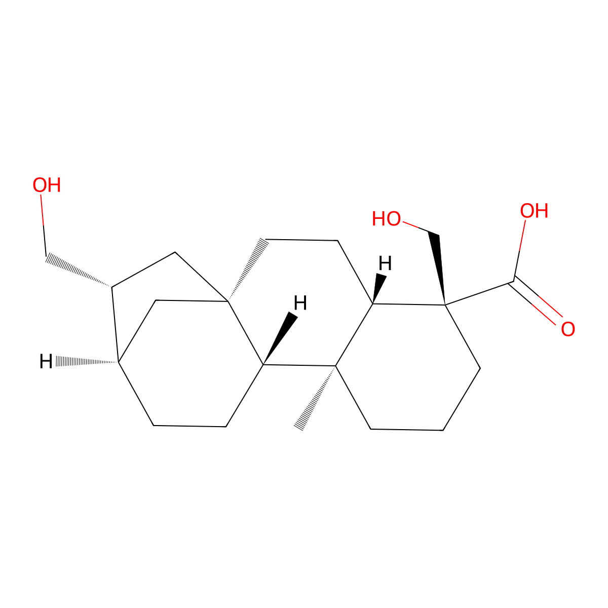 Ent-17|A,18-dihydroxy-kauran-19-oic acid molecular structure, CAS 141947-35-5