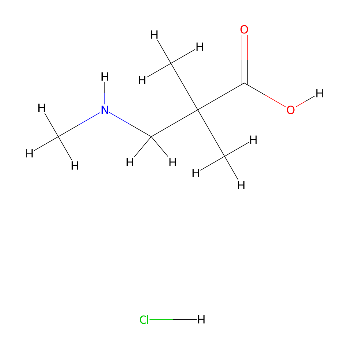 2,2-Dimethyl-3-(methylamino)propanoic acid hydrochloride molecular structure, CAS 141950-15-4