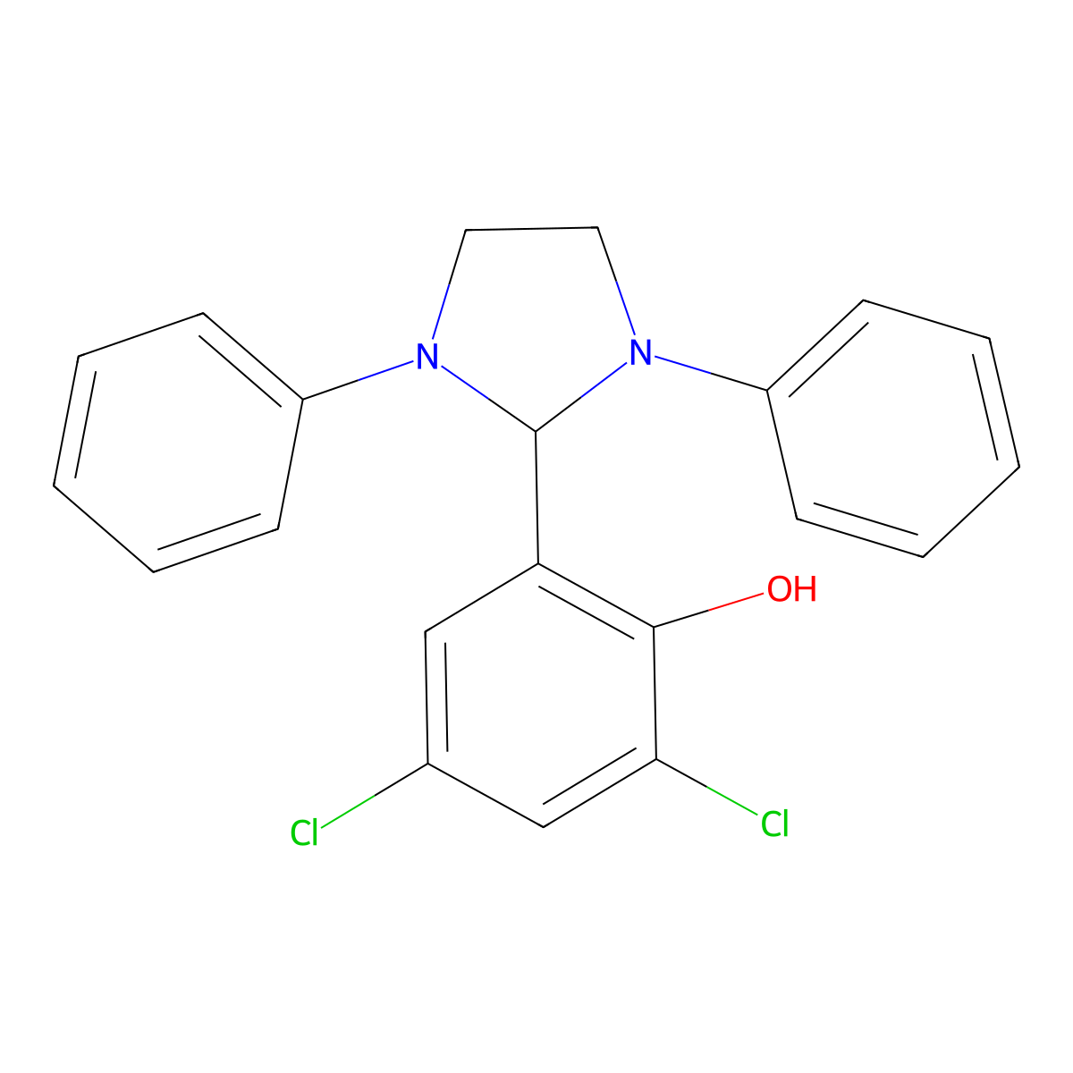 2,4-Dichloro-6-(1,3-diphenyl-2-imidazolidinyl)phenol molecular structure, CAS 141951-88-4