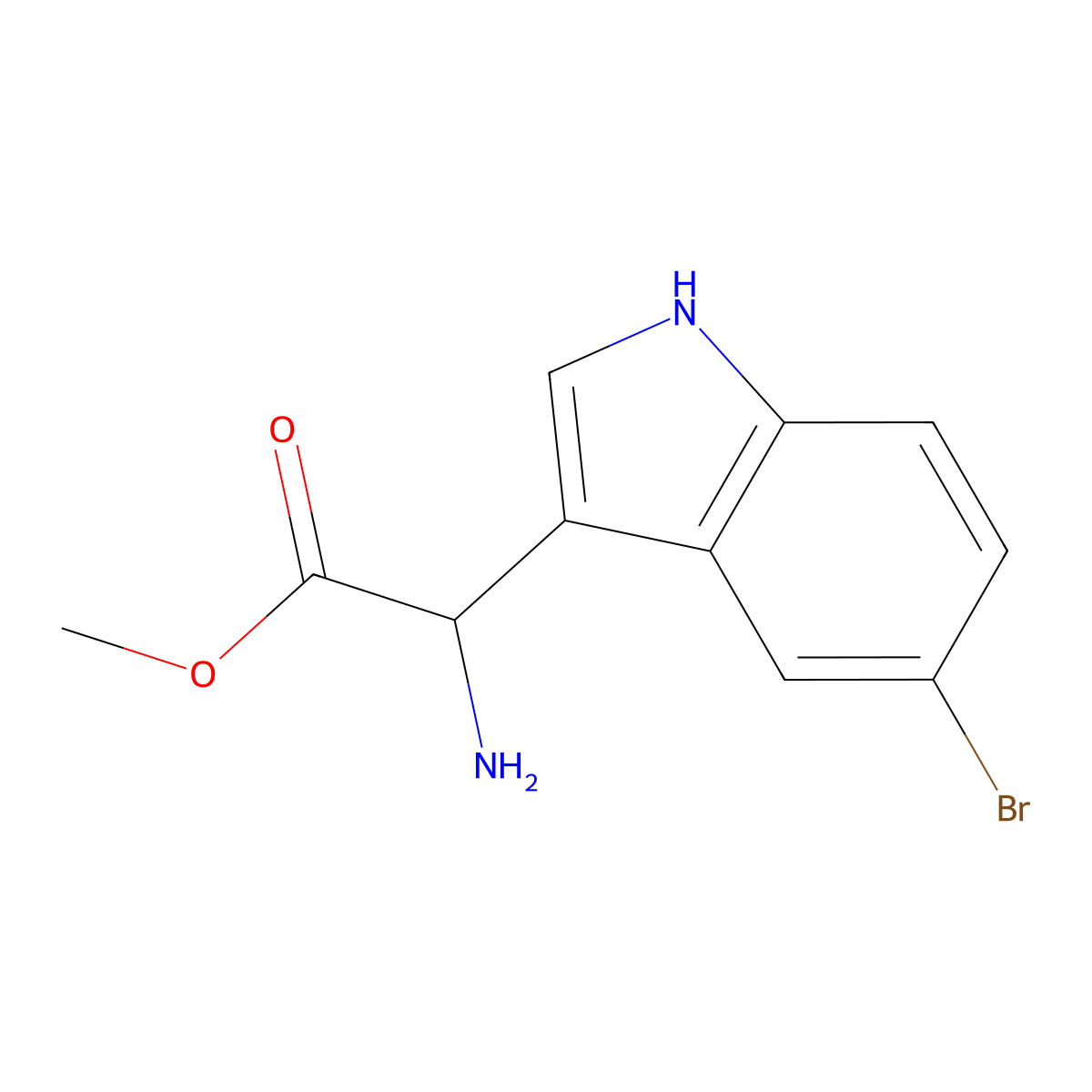 methyl 2-amino-2-(5-bromo-1H-indol-3-yl)acetate molecular structure, CAS 1419518-09-4