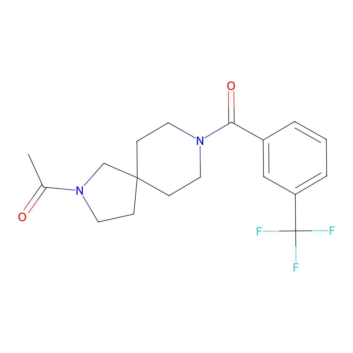 1-(8-(3-(Trifluoromethyl)benzoyl)-2,8-diazaspiro[4.5]decan-2-yl)ethanone molecular structure, CAS 1419534-83-0