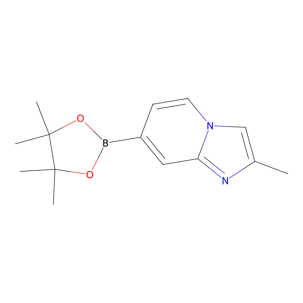 2-Methyl-7-(4,4,5,5-tetramethyl-1,3,2-dioxaborolan-2-yl)imidazo[1,2-a]pyridine molecular structure, CAS 1419554-45-2