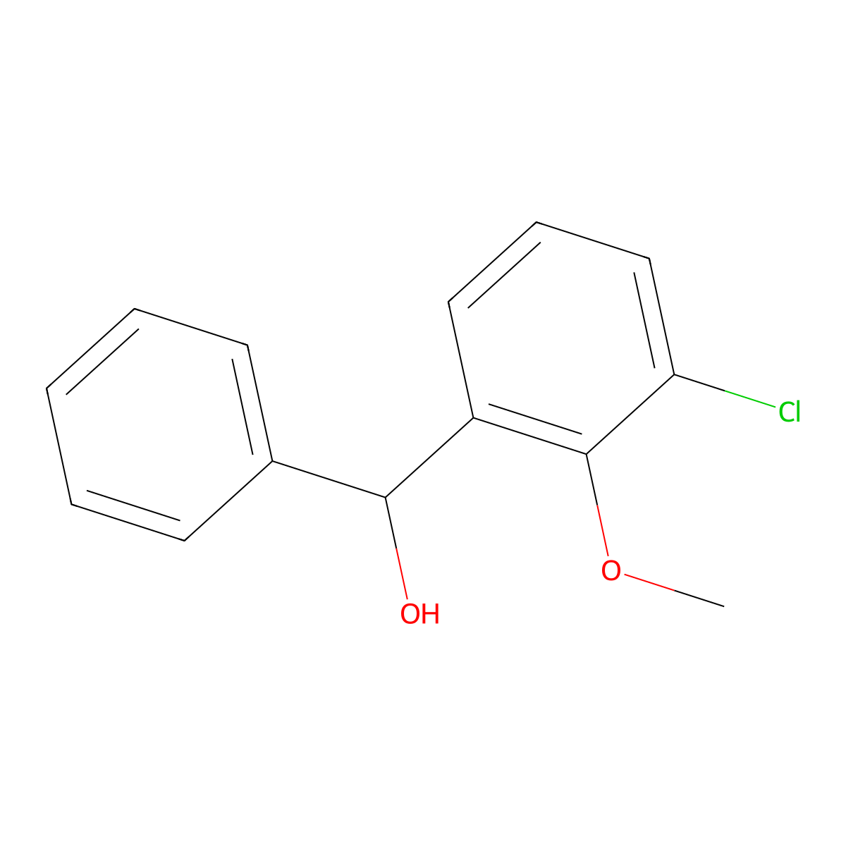 (3-Chloro-2-methoxyphenyl)(phenyl)methanol molecular structure, CAS 1419567-41-1