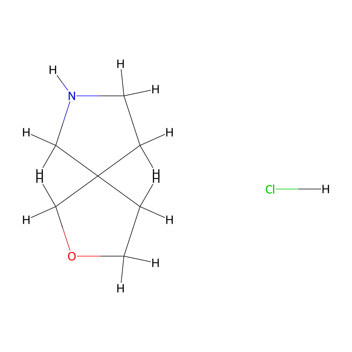 2-Oxa-7-azaspiro[4.4]nonane hydrochloride molecular structure, CAS 1419590-58-1
