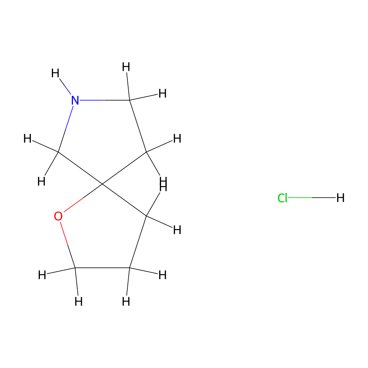1-Oxa-7-azaspiro[4.4]nonane hydrochloride molecular structure, CAS 1419590-81-0